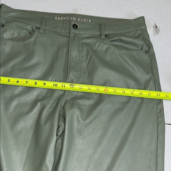 American Eagle Green Faux Leather Womens Plus Size 18 High Rise Pants NWOT - Picture 11 of 12